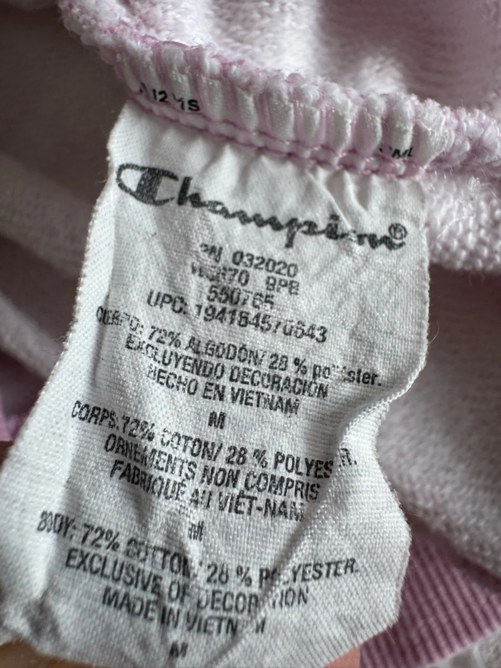 Champion Sweatshirt Pink Gingham Checkered Size M - Picture 8 of 11